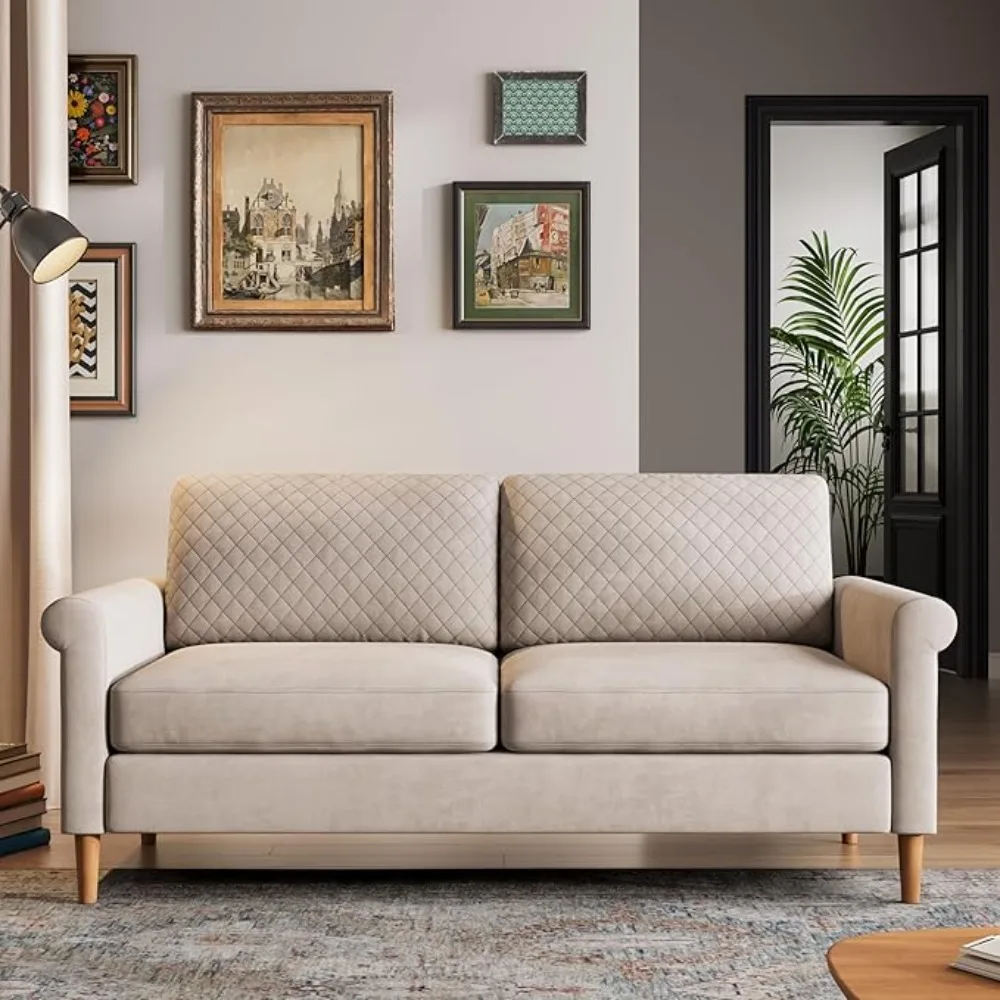 65" Grey Loveseat, Comfy Small Couch, Mid Century Modern Decor Loveseat Sofa, Compact 2-Seater with Solid Wood Legs & Plush Cush
65" Grey Loveseat, Comfy Small Couch, Mid Century Modern Decor Loveseat Sofa, Compact 2-Seater with Solid Wood Legs & Plush Cush