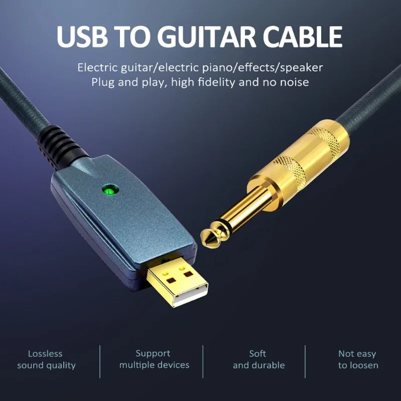 USB Guitar Cable Electric Guitar Accessories Guitar Audio Connector Cord Adapter 6.35mm Guitar Cable Interface
USB Guitar Cable Electric Guitar Accessories Guitar Audio Connector Cord Adapter 6.35mm Guitar Cable Interface