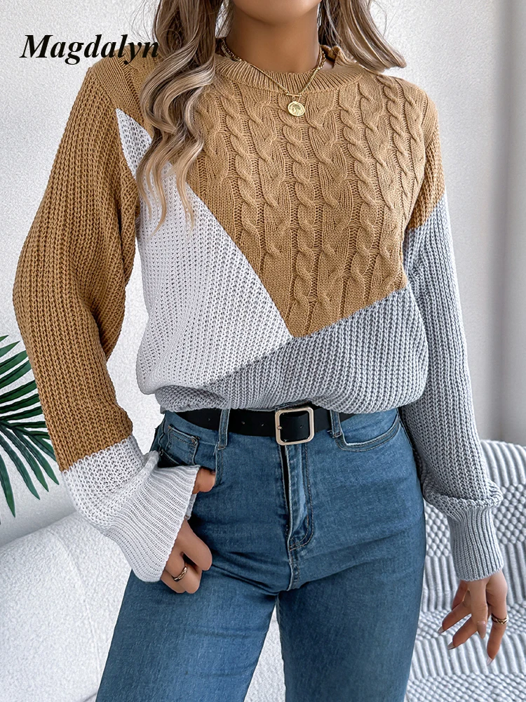 Magdalyn Women's Sweater Autumn Tops Long Sleeve Knitted Twist Pullovers Fasion Winter Clothes Casual Streetwear Contrast Jumper
Magdalyn Women's Sweater Autumn Tops Long Sleeve Knitted Twist Pullovers Fasion Winter Clothes Casual Streetwear Contrast Jumper