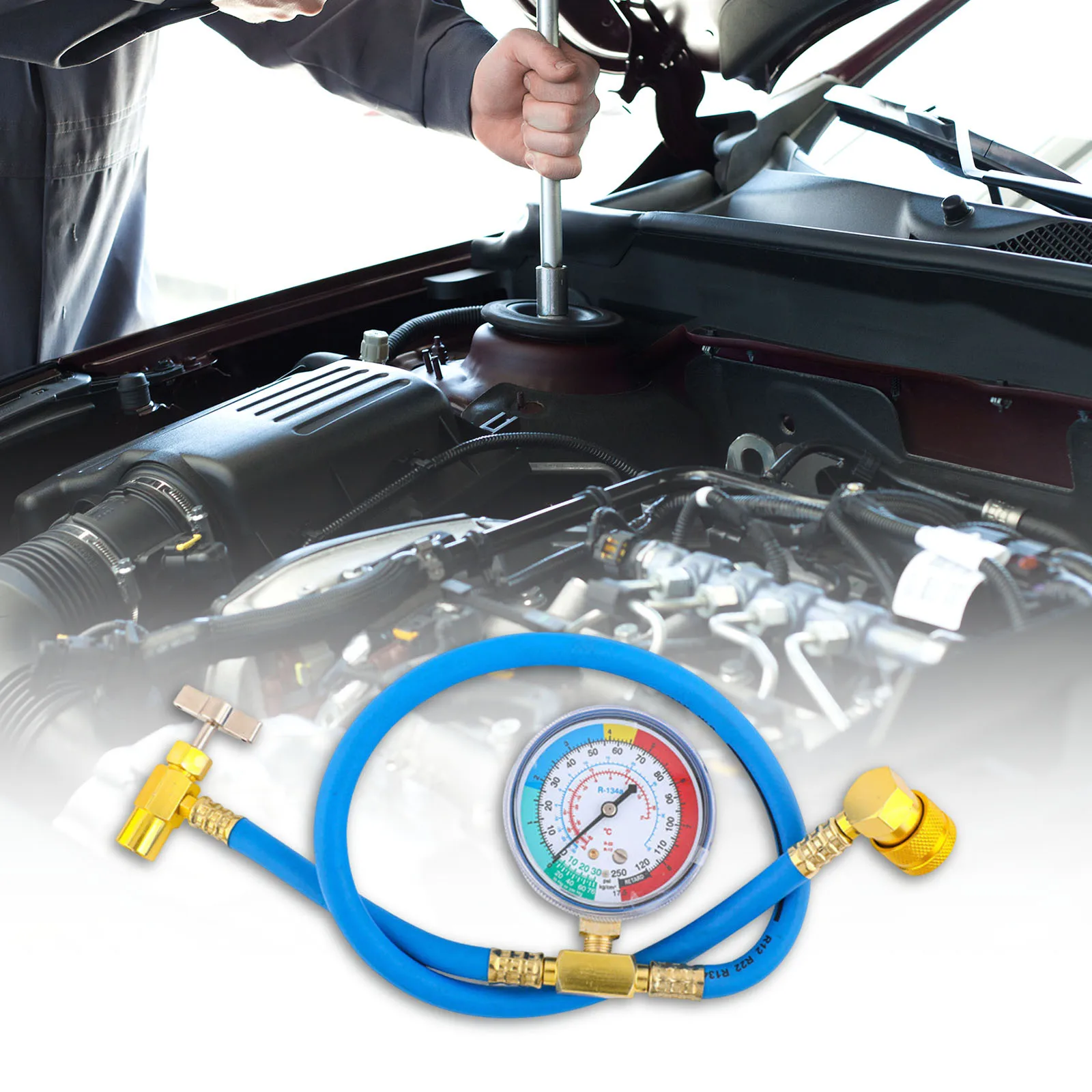 R134a Refrigerant AC Recharge Hose with Gauge Refrigerant Charge Hose Kit 250PSI Fits for Car Air Conditioning Refrigerants
R134a Refrigerant AC Recharge Hose with Gauge Refrigerant Charge Hose Kit 250PSI Fits for Car Air Conditioning Refrigerants