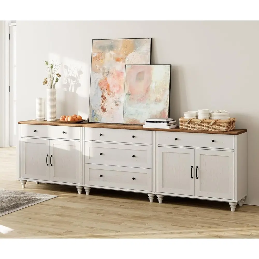 Vintage 101 White Sideboard Cabinet with 5 Drawers and 4 Doors, Ideal for Coffee Bar, Dining, Kitchen, and Living Spaces
Vintage 101 White Sideboard Cabinet with 5 Drawers and 4 Doors, Ideal for Coffee Bar, Dining, Kitchen, and Living Spaces