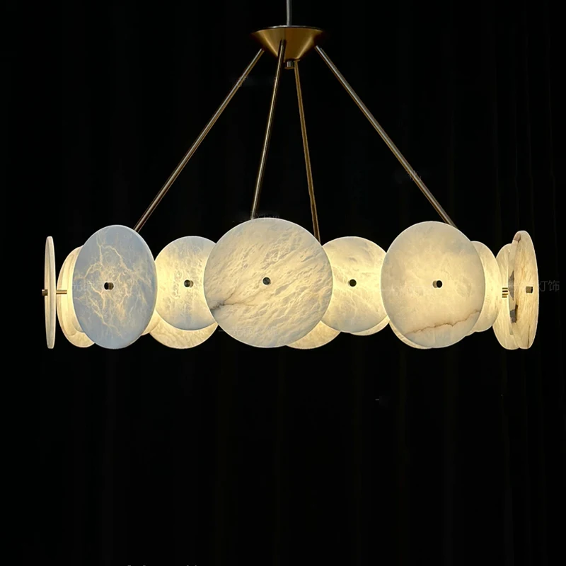 American all brass natural marble chandelier, ceiling lamp for dining room, LED dimmable metallic lustre lamp for living room
American all brass natural marble chandelier, ceiling lamp for dining room, LED dimmable metallic lustre lamp for living room
