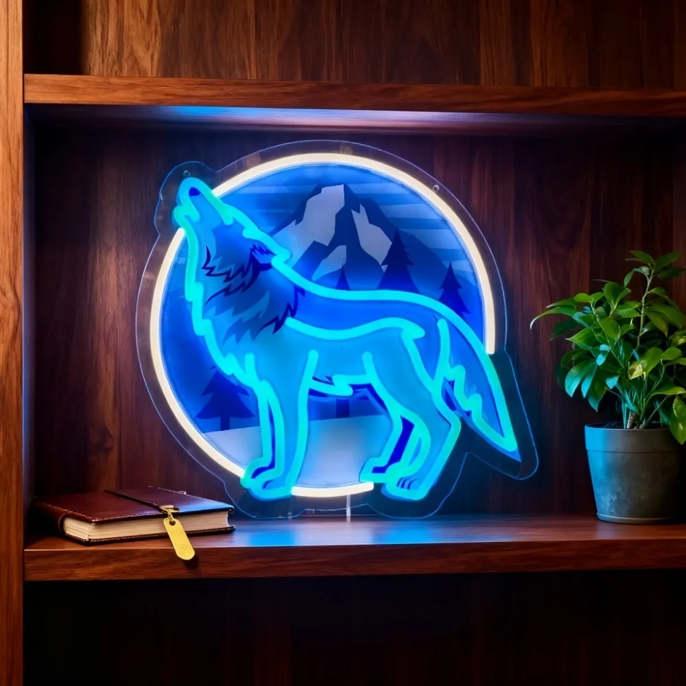 Blue Wolf Howling At Mountain LED Neon Light Dimmable USB Powered for Living Room Study Wall Decor Nature Animal Lover Gift Art
Blue Wolf Howling At Mountain LED Neon Light Dimmable USB Powered for Living Room Study Wall Decor Nature Animal Lover Gift Art