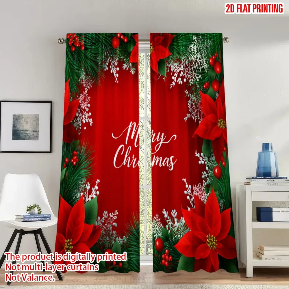2pcs 2D flat printing Classic Christmas Curtains Christmas Poinsettia Snowflakes Berry Digital Printed Polyester Drapes Holiday
2pcs 2D flat printing Classic Christmas Curtains Christmas Poinsettia Snowflakes Berry Digital Printed Polyester Drapes Holiday