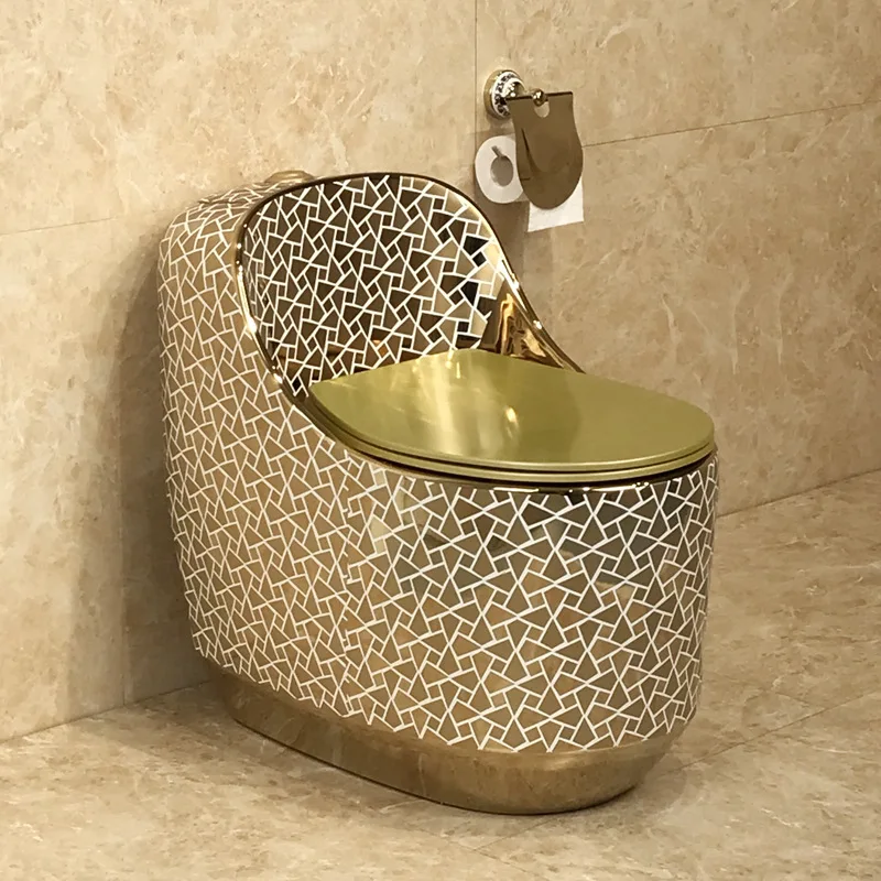 New egg shaped golden toilet, creative gold colored flush toilet, European style electroplated gold water-saving toilet YX904LJ
New egg shaped golden toilet, creative gold colored flush toilet, European style electroplated gold water-saving toilet YX904LJ