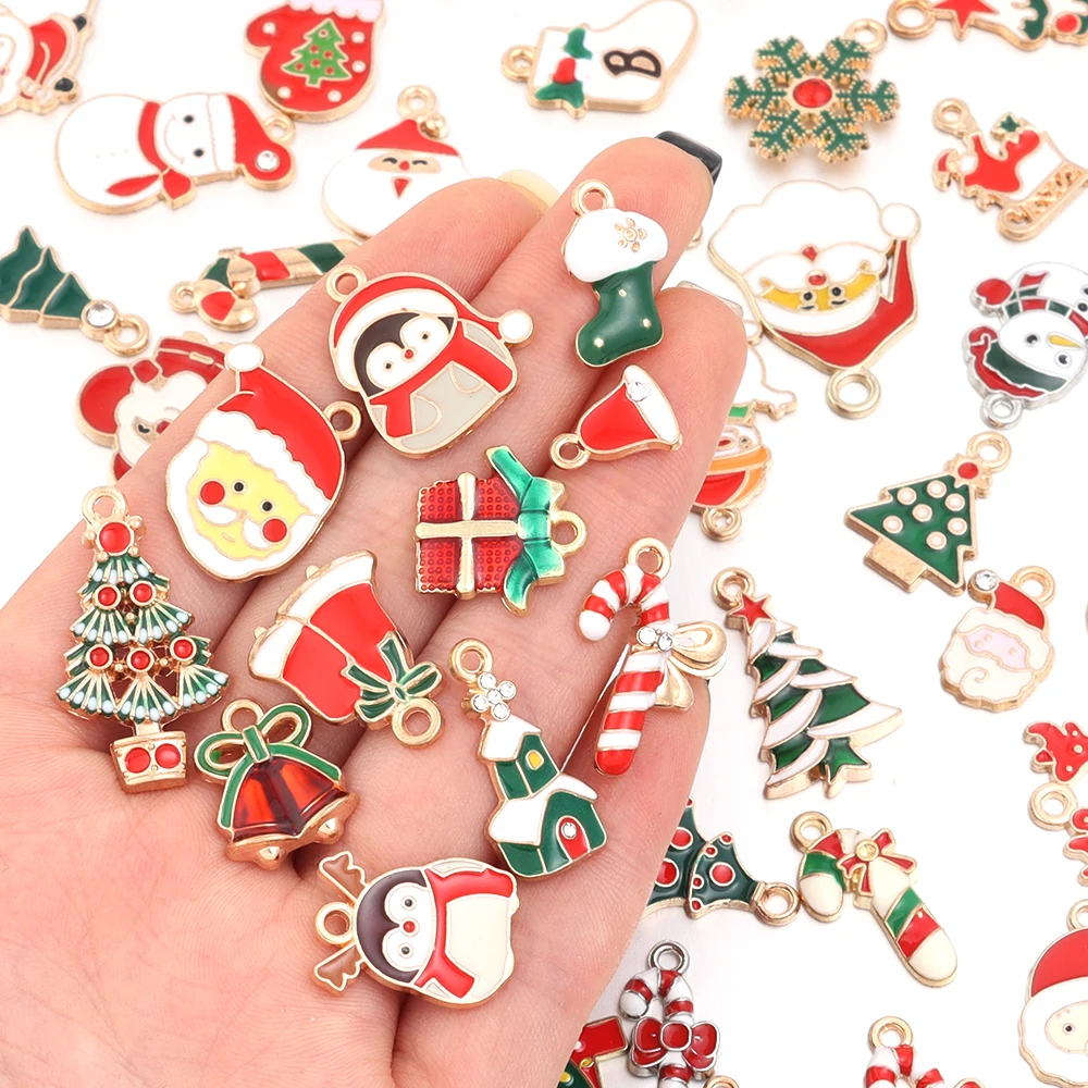 10pcs/Lot Christmas Charms Cute Snowman Bell Santa Enamel Charms Earrings Accessories Handmade Ornament Charms for Jewelry Makin
10pcs/Lot Christmas Charms Cute Snowman Bell Santa Enamel Charms Earrings Accessories Handmade Ornament Charms for Jewelry Makin