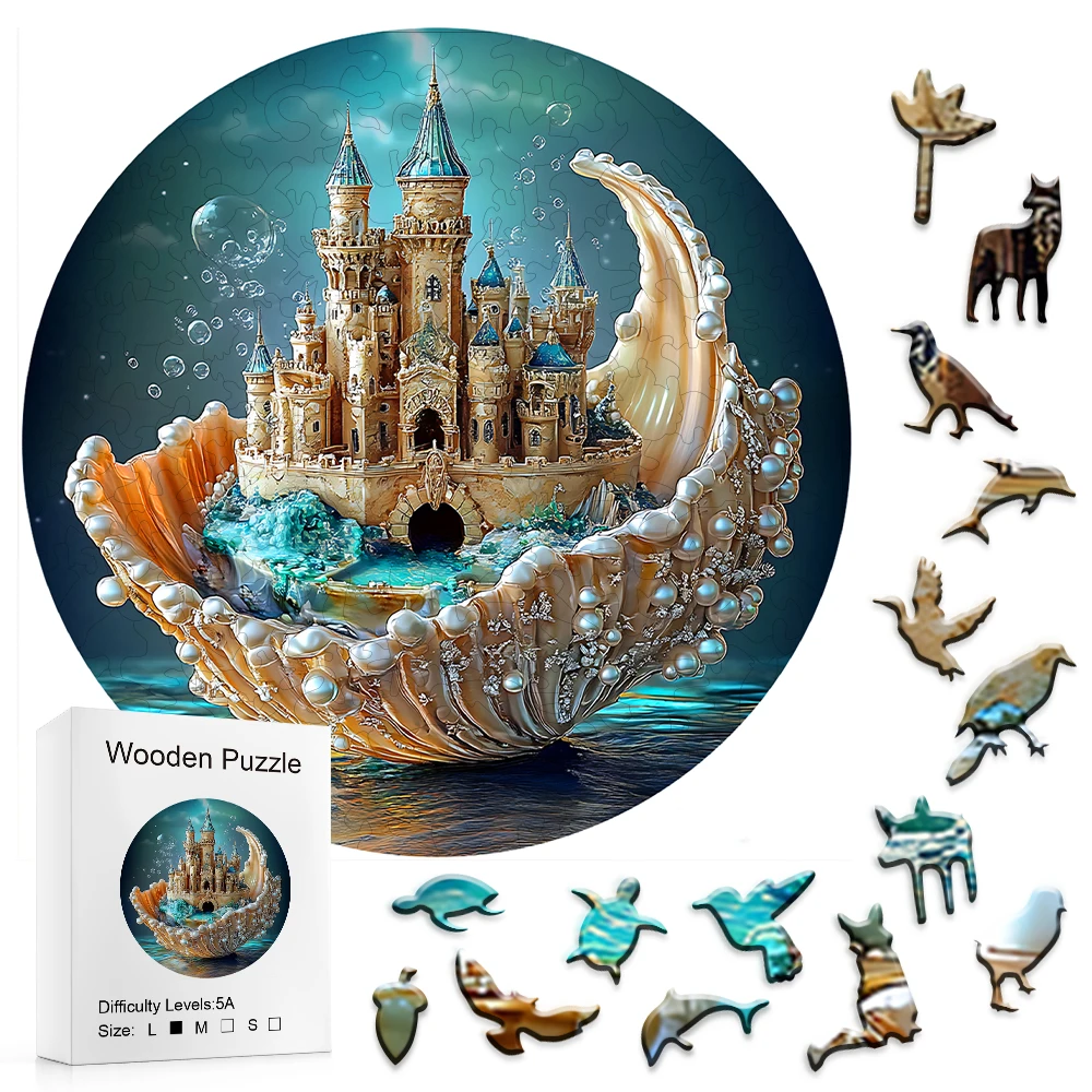 "Handmade Shell Castle Wooden Puzzle" | Durable Plywood, Exquisite Castle Design with Irregular Animal Shapes • Bright Mixed Col
"Handmade Shell Castle Wooden Puzzle" | Durable Plywood, Exquisite Castle Design with Irregular Animal Shapes • Bright Mixed Col