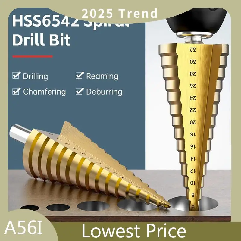 ABDD Step Drill Bit Set, 3Pcs Titanium Step Drill Bits, Metric 4Mm To 32Mm HSS6542 Drill Cone Bits For Metal, Wood, PVC
ABDD Step Drill Bit Set, 3Pcs Titanium Step Drill Bits, Metric 4Mm To 32Mm HSS6542 Drill Cone Bits For Metal, Wood, PVC