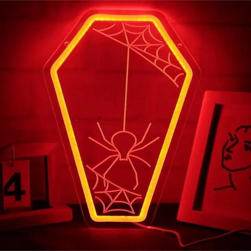 Coffin Spider LED Neon Light - USB Powered, With Dimmer, Adjustable Brightness, Perfect for Halloween Decor, Themed Parties
Coffin Spider LED Neon Light - USB Powered, With Dimmer, Adjustable Brightness, Perfect for Halloween Decor, Themed Parties