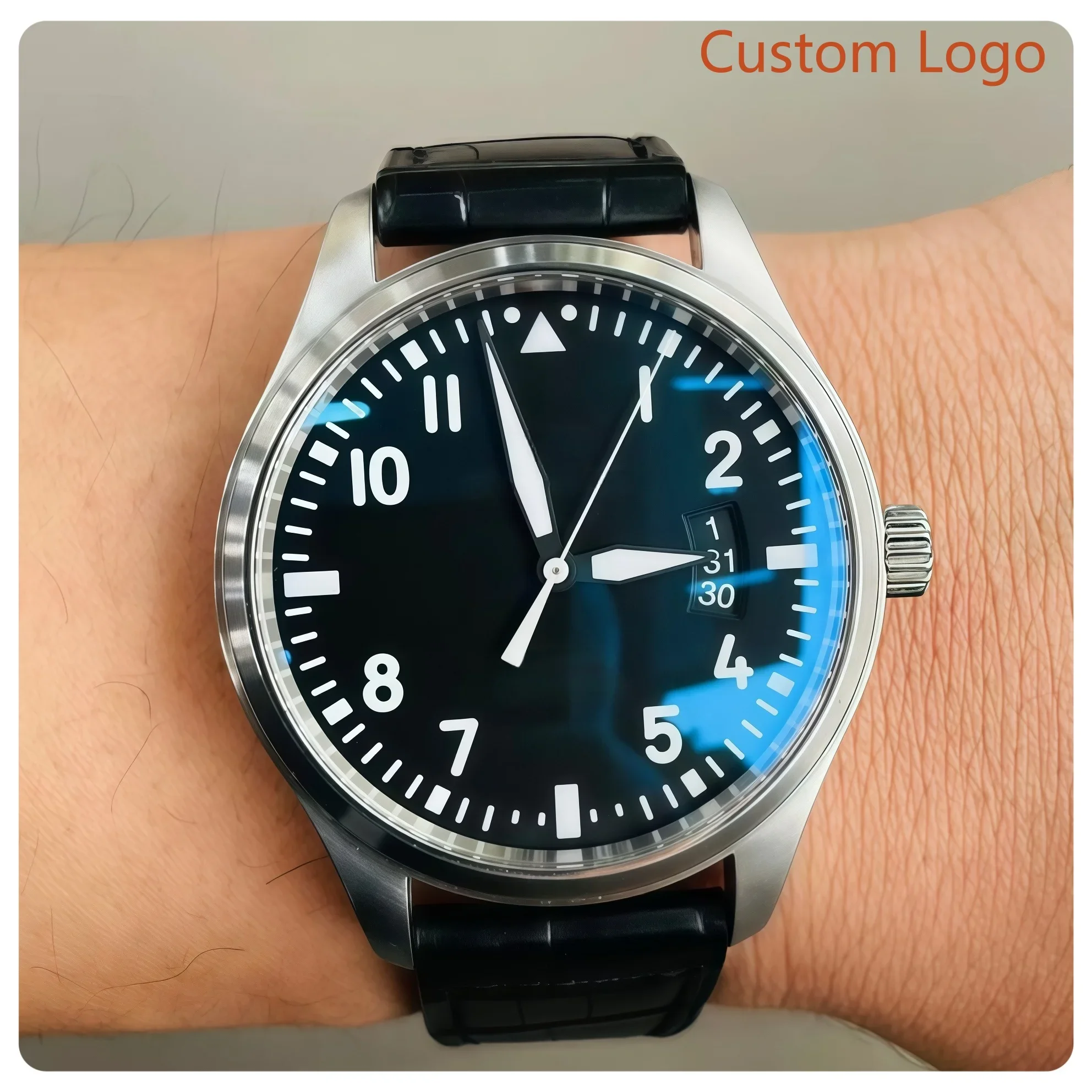 Men 41mm Pilot Automatic Watch Black Strap Waterproof Military Aviator Sports Male Mechanical Customized Watches
Men 41mm Pilot Automatic Watch Black Strap Waterproof Military Aviator Sports Male Mechanical Customized Watches