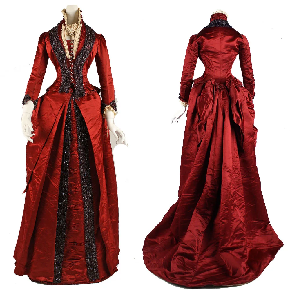 Victorian Late 1870s Women Red Evening Ball Gown Dress Women's Medieval Wedding Dress Fancy Bustle Dress Costume
Victorian Late 1870s Women Red Evening Ball Gown Dress Women's Medieval Wedding Dress Fancy Bustle Dress Costume