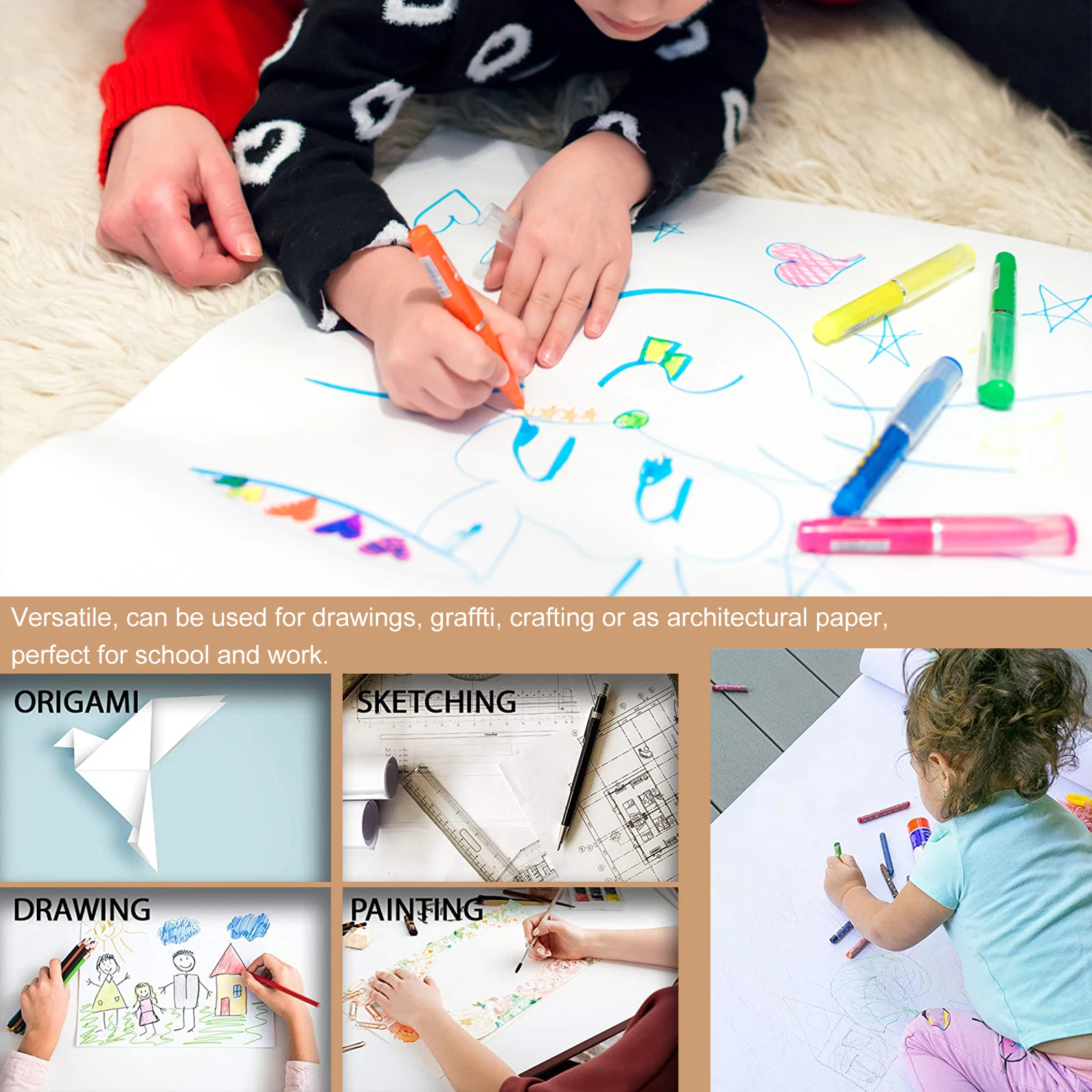 Drawing Paper Roll 9m Long White Smooth Surface for Toddlers DIY Crafting Architectural Use Art Supplies Sketch Pad
Drawing Paper Roll 9m Long White Smooth Surface for Toddlers DIY Crafting Architectural Use Art Supplies Sketch Pad