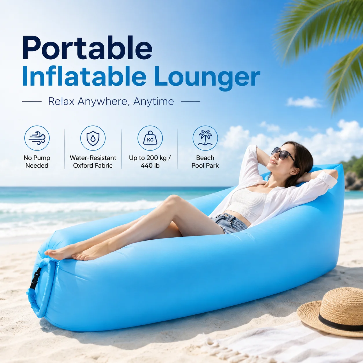 Portable Single Inflatable Air Sofa Dual Use On Water And Land Lightweight Sleeping Bag Gear For Camping Beach Music Festival
Portable Single Inflatable Air Sofa Dual Use On Water And Land Lightweight Sleeping Bag Gear For Camping Beach Music Festival