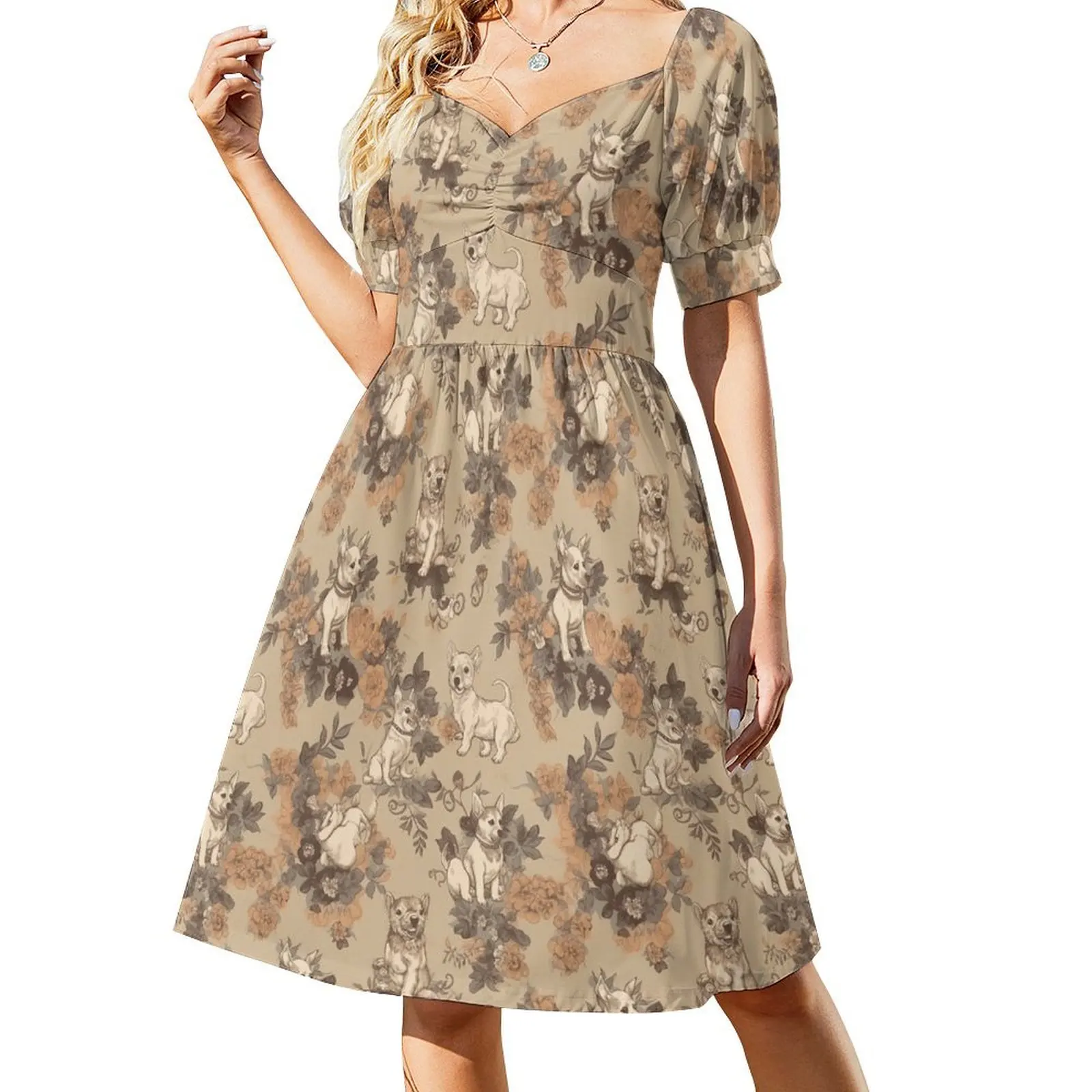 Victorian Puppy Elegance: Timeless Dog Pattern Design Short-Sleeved Dress dresses for women womens clothing
Victorian Puppy Elegance: Timeless Dog Pattern Design Short-Sleeved Dress dresses for women womens clothing