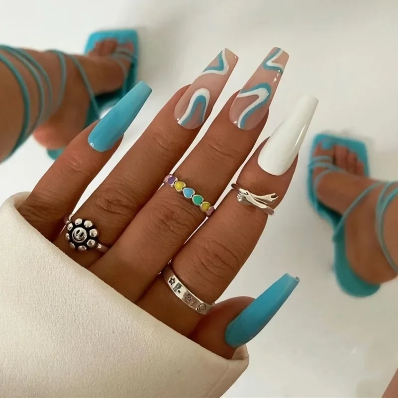 10pc Press on Nails Fake Nail Pure Handmade Nailsblue Mix and Matchdesign/Blue/Middle Ladder Type/Artificial Nails/Show White
10pc Press on Nails Fake Nail Pure Handmade Nailsblue Mix and Matchdesign/Blue/Middle Ladder Type/Artificial Nails/Show White