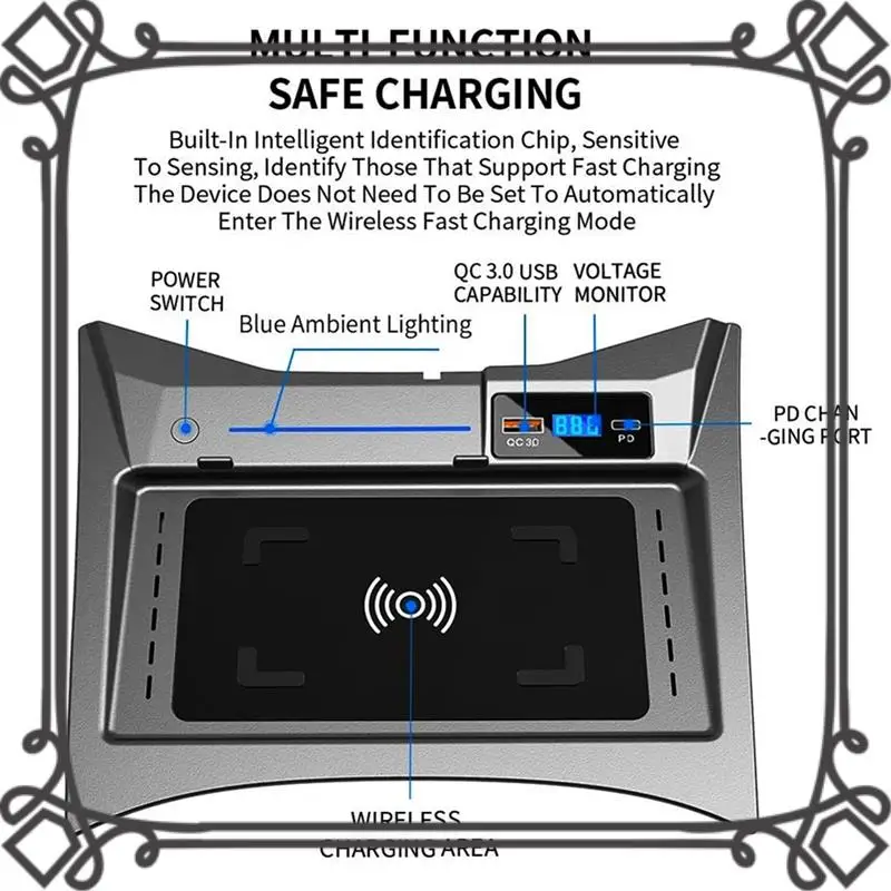 Q2-Car Phone Wireless Charger For Nissan X-Trail Rogue 2014-2020 Qashqai 2016-2017, 15W Fast Charging Panel Adapter
Q2-Car Phone Wireless Charger For Nissan X-Trail Rogue 2014-2020 Qashqai 2016-2017, 15W Fast Charging Panel Adapter