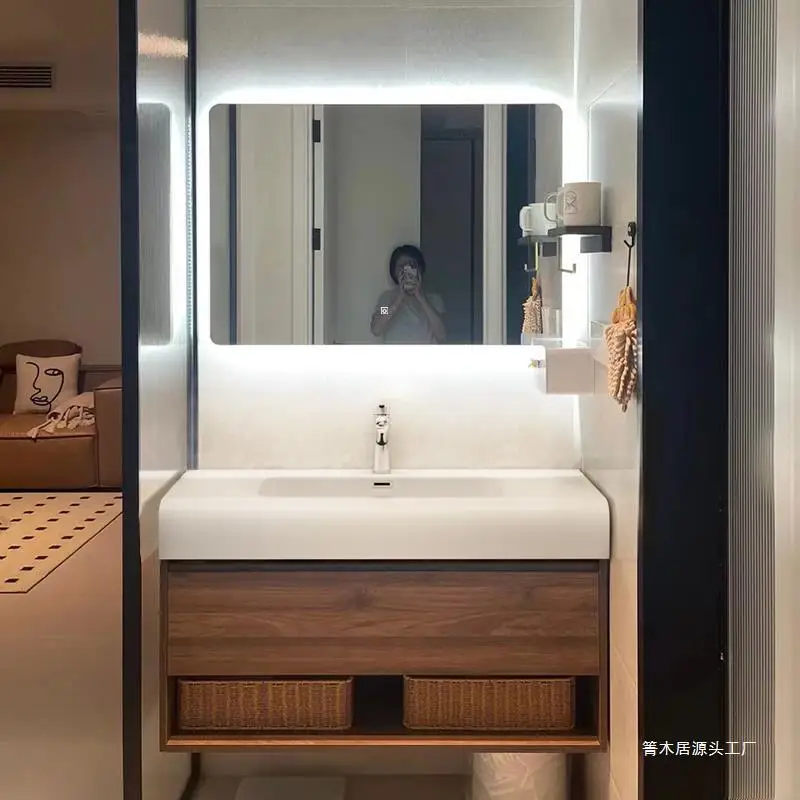 Internet celebrity new Chinese black walnut color bathroom cabinet combination bathroom sink integrated washbasin sink 
Internet celebrity new Chinese black walnut color bathroom cabinet combination bathroom sink integrated washbasin sink