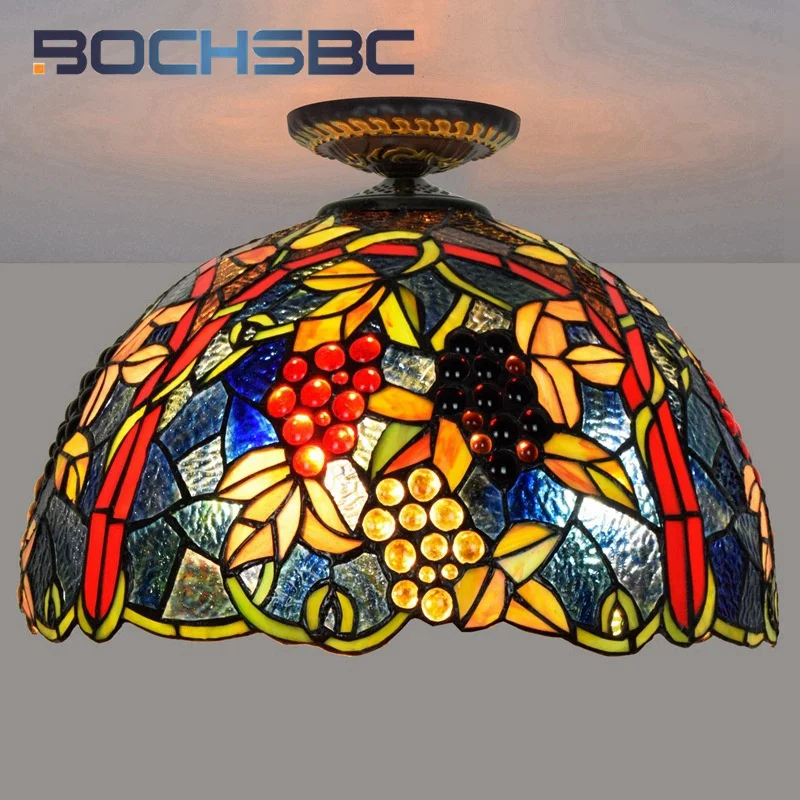 BOCHSBC Тиффани стиль фиолетовый виноград зеленый лист Окрашенные Стекло 17 дюймов потолок светильник ресторан спальня коридор
BOCHSBC Тиффани стиль фиолетовый виноград зеленый лист Окрашенные Стекло 17 дюймов потолок светильник ресторан спальня коридор