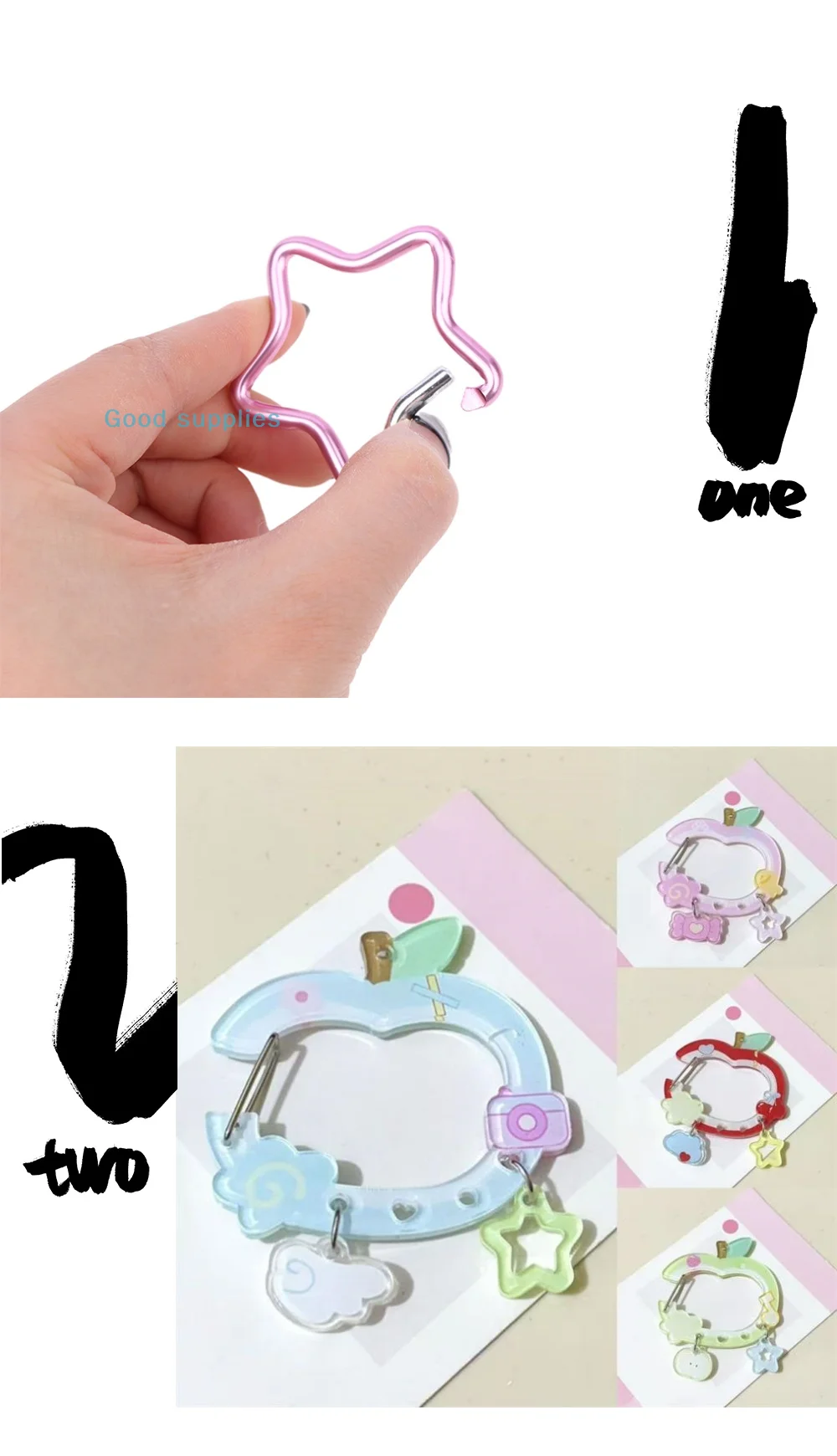 1PC Clothing accessory set Cute Apple-shaped Star Cloud Pendant Carabiner Mountaineering Buckle Acrylic Textile Accessories
1PC Clothing accessory set Cute Apple-shaped Star Cloud Pendant Carabiner Mountaineering Buckle Acrylic Textile Accessories