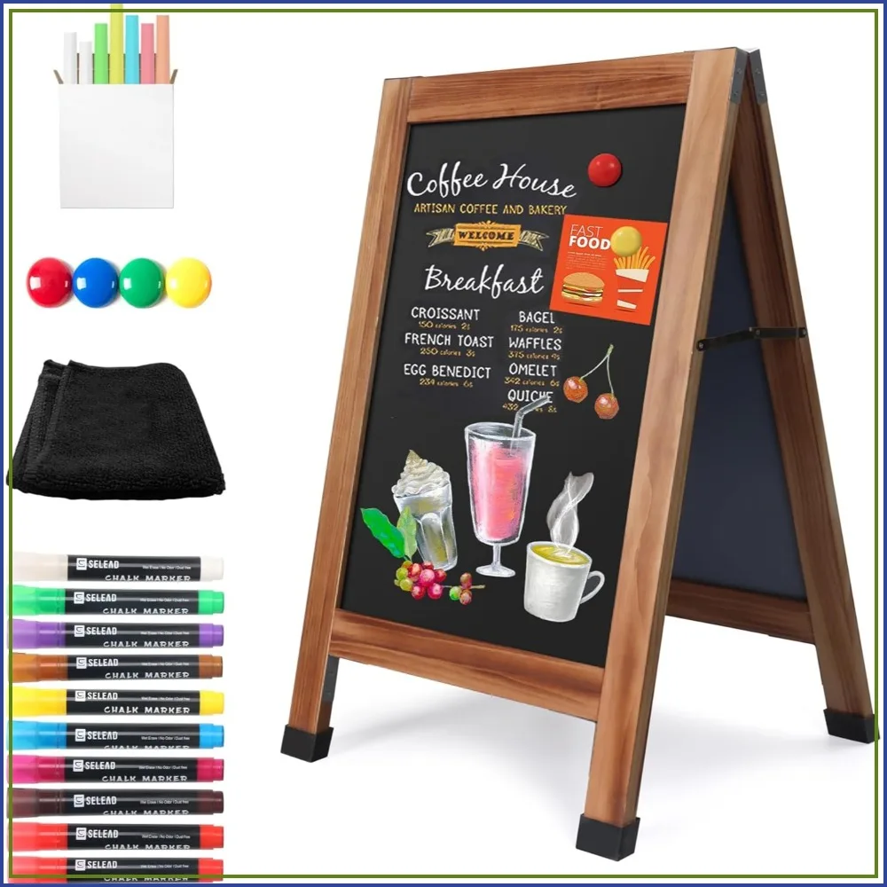 30x20" A-Frame Chalkboard Sign, Magnetic Sandwich Board for Menu, Business, Wedding - Rustic Brown
30x20" A-Frame Chalkboard Sign, Magnetic Sandwich Board for Menu, Business, Wedding - Rustic Brown