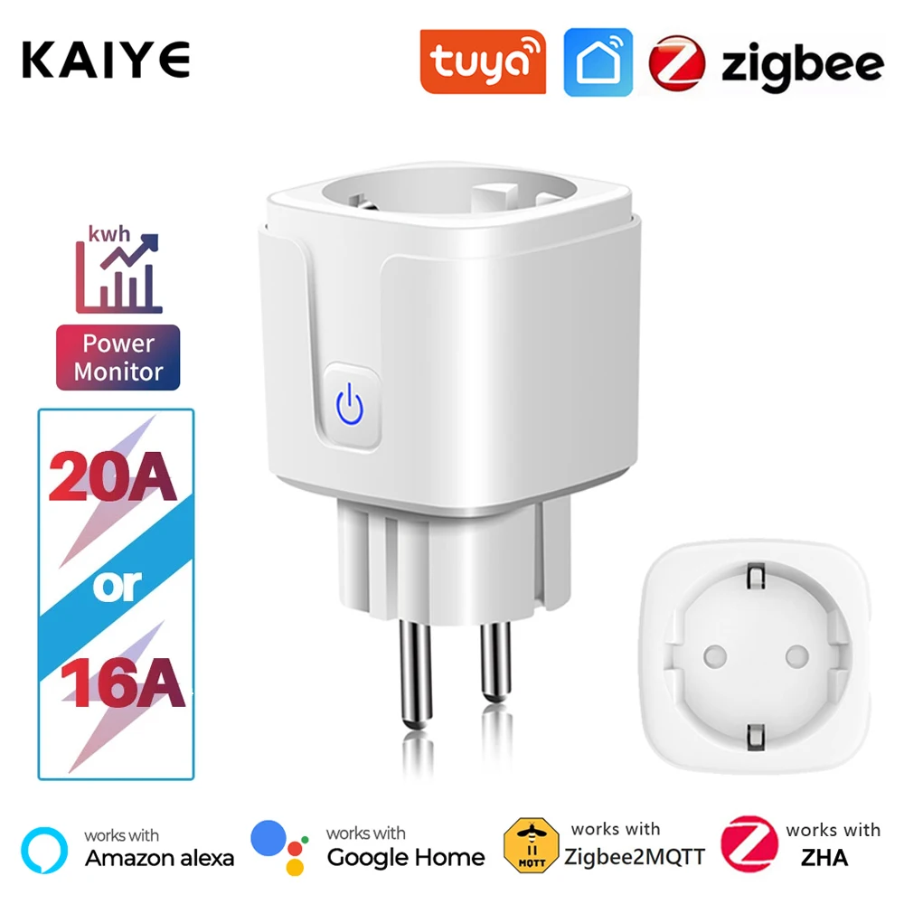 Tuya Zigbee EU Plug 16A/20A Smart Socket Outlet with Power Monitor Smart Life APP Voice Control for Alexa Google Home Alice
Tuya Zigbee EU Plug 16A/20A Smart Socket Outlet with Power Monitor Smart Life APP Voice Control for Alexa Google Home Alice