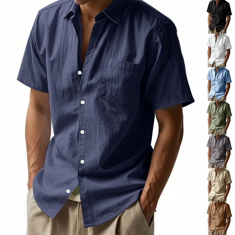 Men's Shirt Linen Button Down Shirts Solid Casual Shirt Button Front Collar Short Sleeve Shirt Relaxed Fit Plain
Men's Shirt Linen Button Down Shirts Solid Casual Shirt Button Front Collar Short Sleeve Shirt Relaxed Fit Plain