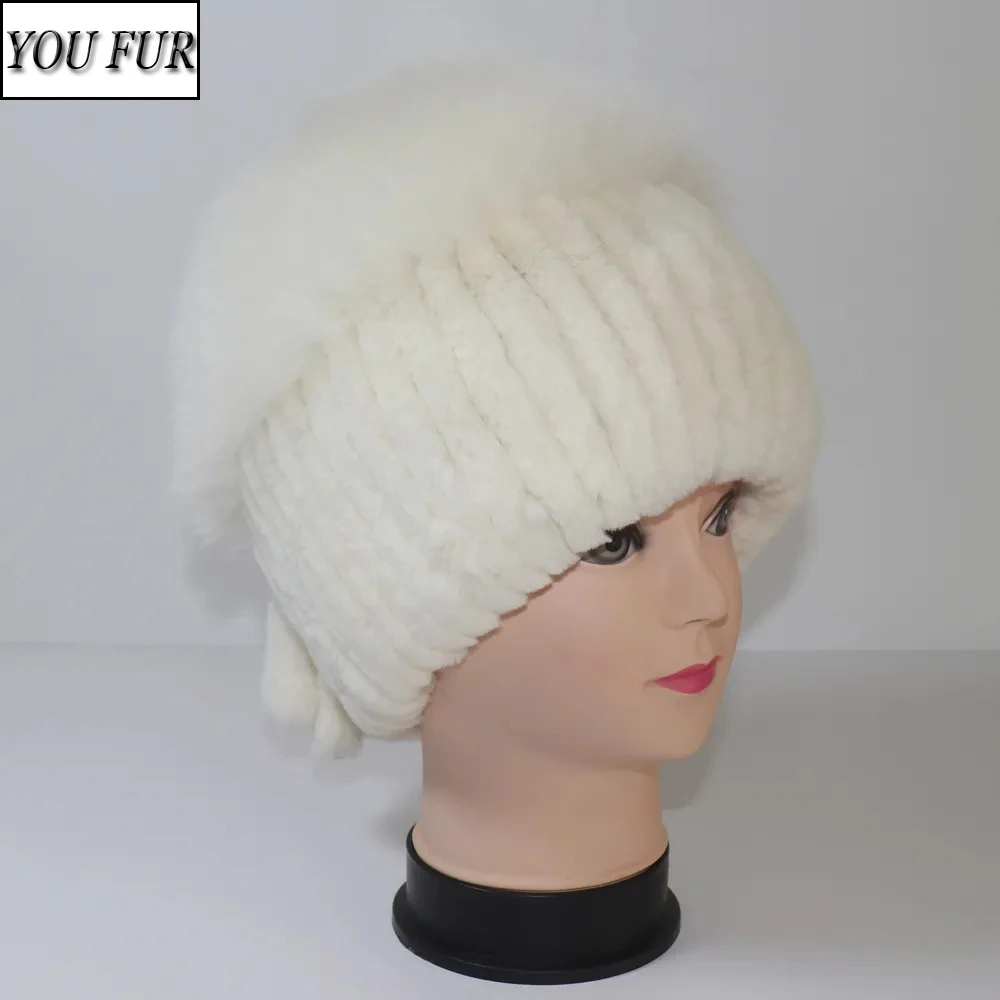 Winter Knitted Real Fox Fur Hat With Tail Women Warm Soft Real Rex Rabbit Fur Hats Natural Luxury Quality 100% Genuine Fur Caps
Winter Knitted Real Fox Fur Hat With Tail Women Warm Soft Real Rex Rabbit Fur Hats Natural Luxury Quality 100% Genuine Fur Caps