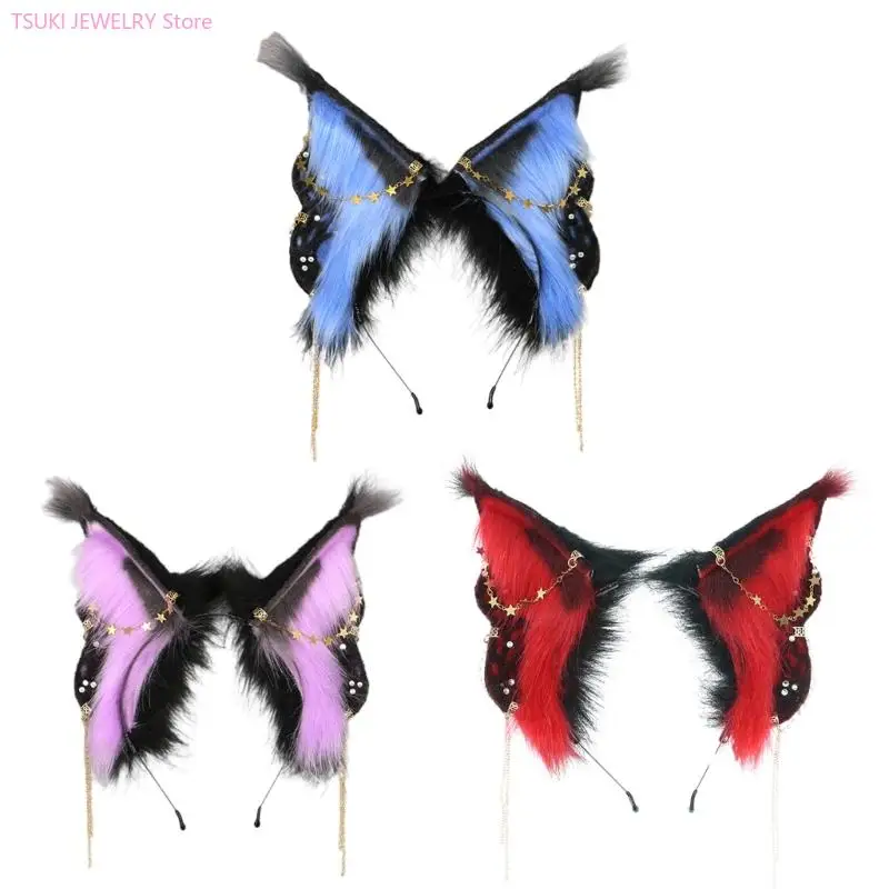 62KE LolitaHeadband Faux Fur Headband CatEar Hair Hoop CatEar Headband Plush Headband With Ears Animal Hair Hoop Headdress
62KE LolitaHeadband Faux Fur Headband CatEar Hair Hoop CatEar Headband Plush Headband With Ears Animal Hair Hoop Headdress