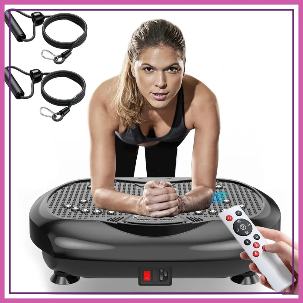 Whole Body Vibration Plate Exercise Machine for Home Fitness with Resistance Bands & Remote
Whole Body Vibration Plate Exercise Machine for Home Fitness with Resistance Bands & Remote