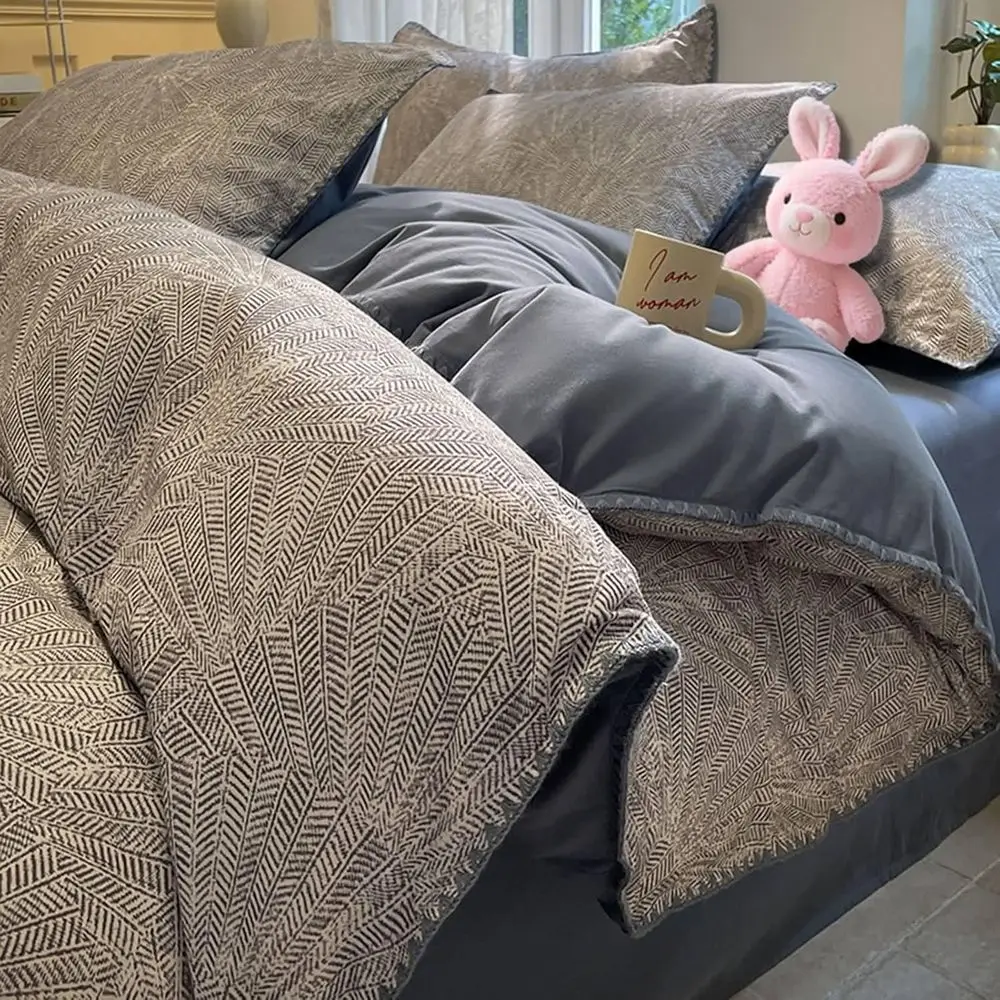 Comorter Cover Set Queen Size Cotton, Geometric Bedding Set with itted Sheet and 2 Pillowcases, k Grey, Style 2, 1.8m-200x230cm
Comorter Cover Set Queen Size Cotton, Geometric Bedding Set with itted Sheet and 2 Pillowcases, k Grey, Style 2, 1.8m-200x230cm