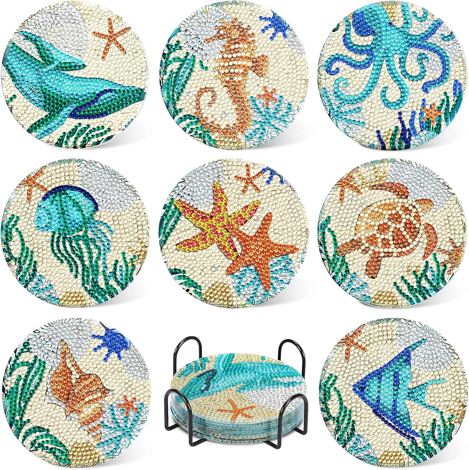 Ocean Diamond Art Painting Coaster Kit, 8Pcs DIY Crafts Kit with Holder, Non Slip Coaster Art for Adults, Ideal Christmas Gift
Ocean Diamond Art Painting Coaster Kit, 8Pcs DIY Crafts Kit with Holder, Non Slip Coaster Art for Adults, Ideal Christmas Gift