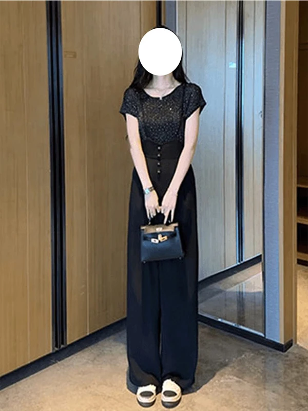 Spring Summer 2026 Women's Fashion Set High Waist Long Pants Slimming Top And Overalls Two-Piece Set Elegant Trendy Style
Spring Summer 2026 Women's Fashion Set High Waist Long Pants Slimming Top And Overalls Two-Piece Set Elegant Trendy Style