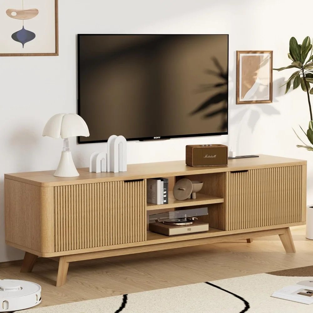 Modern TV Stand for Living Room,Large TV Table with Fluted Door Cabinets and Open Shelves,Entertainment Center with Storage
Modern TV Stand for Living Room,Large TV Table with Fluted Door Cabinets and Open Shelves,Entertainment Center with Storage
