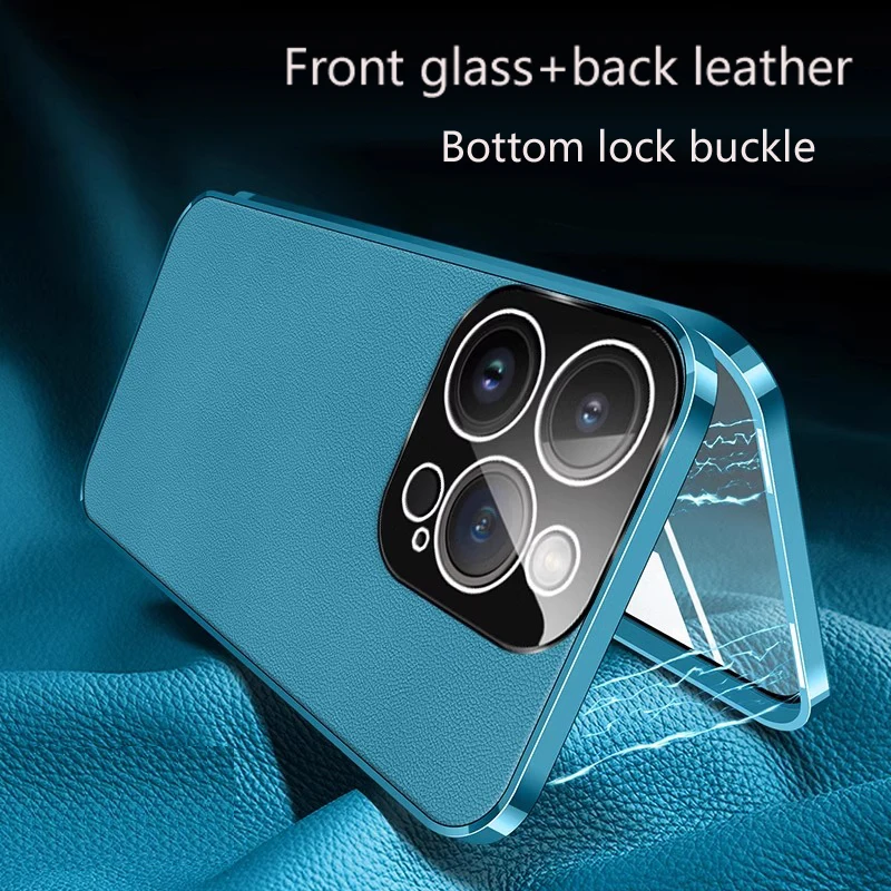 Luxury Leather Glass 360° Lens Protection Cover For iPhone 16 15 14 13 Pro Max Shockproof Bumper Phone Case For iPhone 16 Plus
Luxury Leather Glass 360° Lens Protection Cover For iPhone 16 15 14 13 Pro Max Shockproof Bumper Phone Case For iPhone 16 Plus