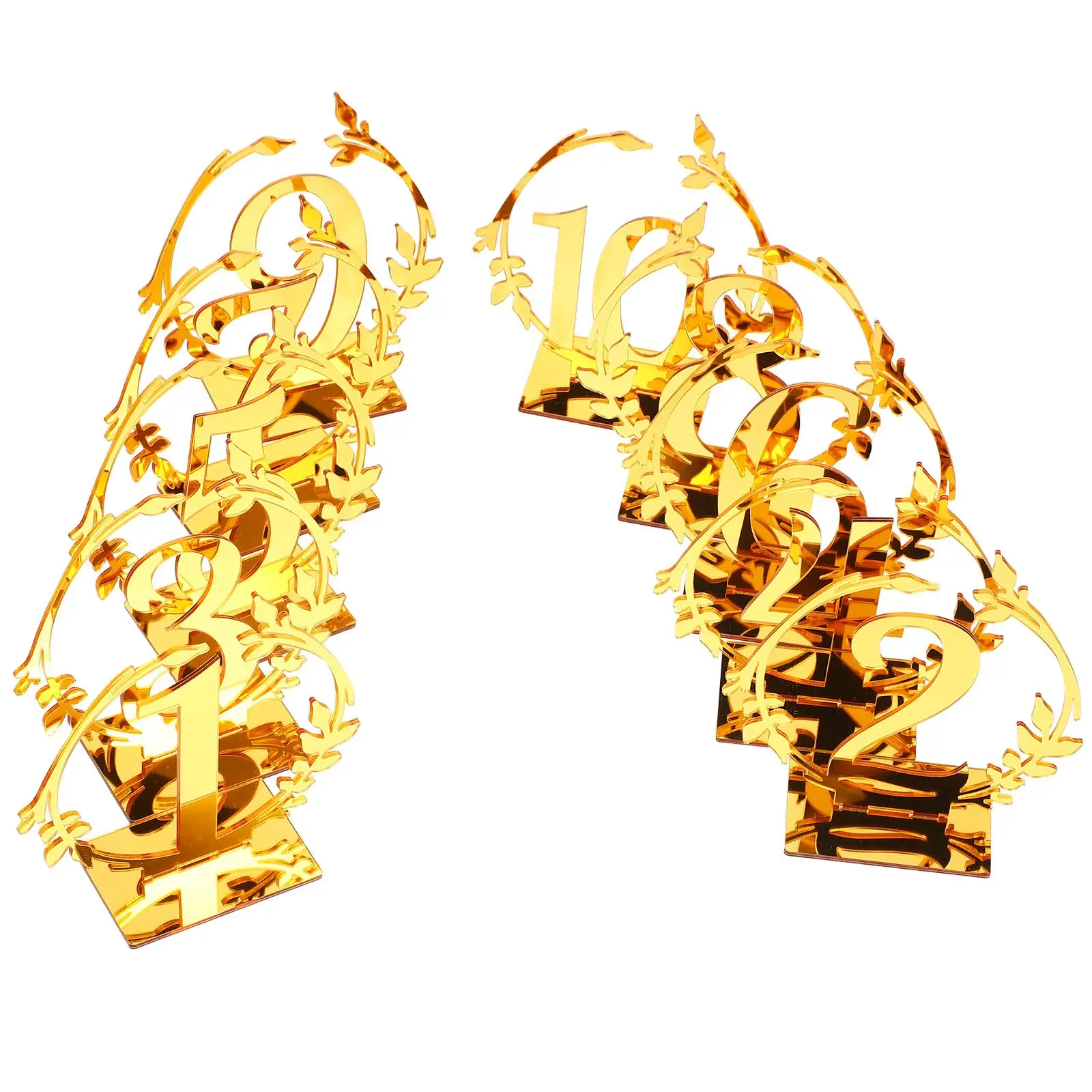 10 Pcs Acrylic Table Numbers Golden Color 1-10 Wedding Banquet Restaurant Party Reusable Standing Number Plates
10 Pcs Acrylic Table Numbers Golden Color 1-10 Wedding Banquet Restaurant Party Reusable Standing Number Plates