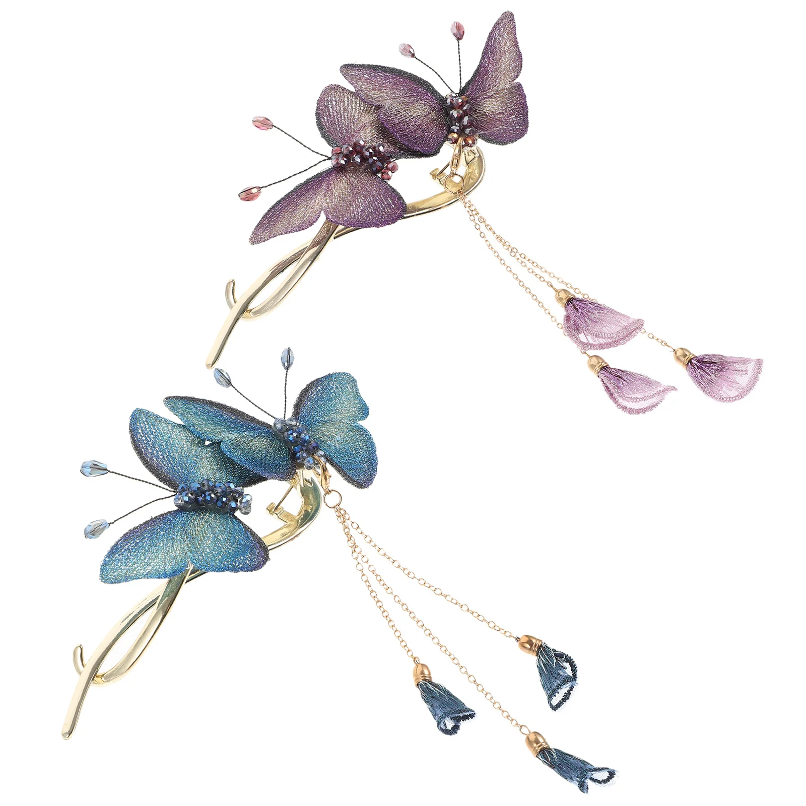 2pcs Embroidered Hair Clip Sturdy Tassel Design Elegant Butterfly Barrettes For Women Retro Metal Hair Clips Rhinestone
2pcs Embroidered Hair Clip Sturdy Tassel Design Elegant Butterfly Barrettes For Women Retro Metal Hair Clips Rhinestone