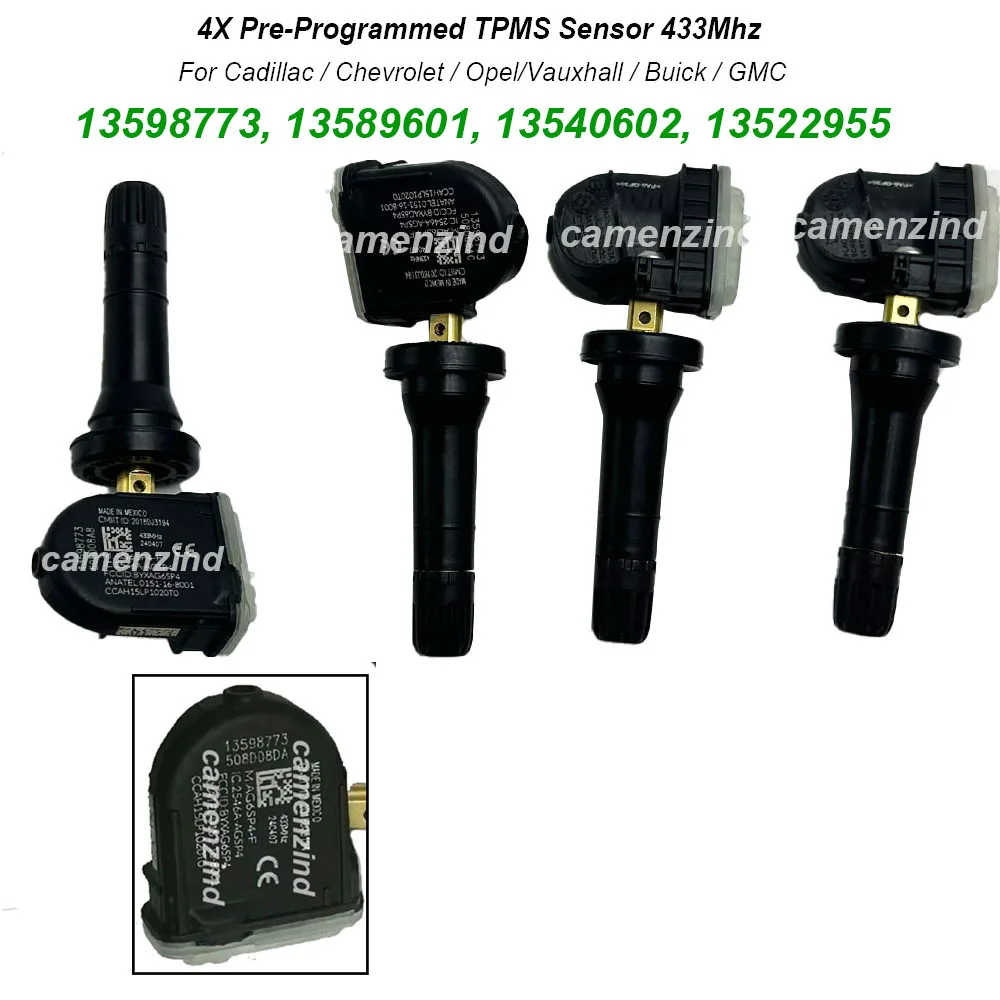 4PCS TPMS Sensor 13598773 13544444 13540602 13516165 13589601 13540603 433MHz For Opel/Vauxhall Antara Bolt Mokka Viva Karl/Viva
4PCS TPMS Sensor 13598773 13544444 13540602 13516165 13589601 13540603 433MHz For Opel/Vauxhall Antara Bolt Mokka Viva Karl/Viva
