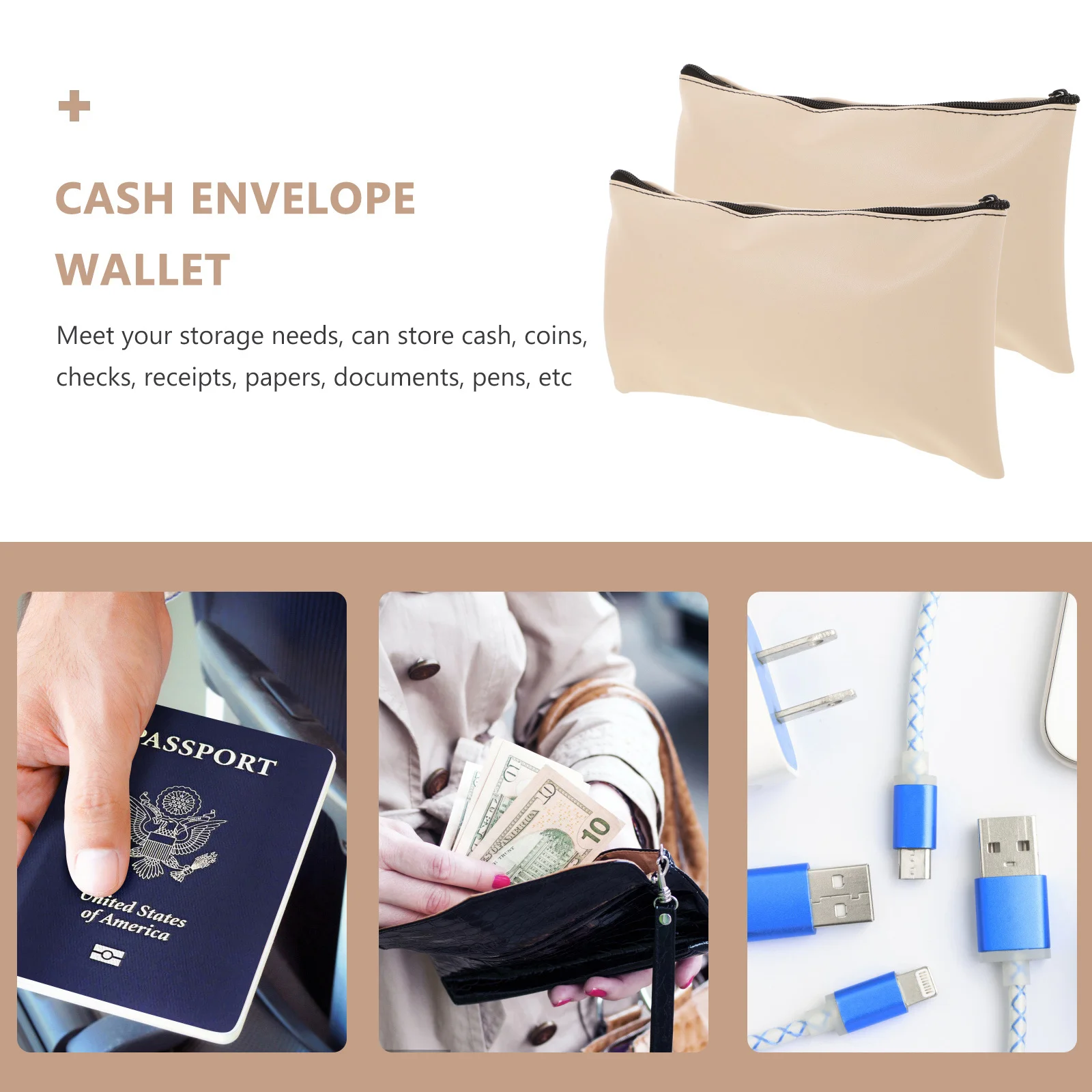2Pcs Money Bag PU Zipper Bill Organizer Cash Pouch Receipt Wallet Document Holder Suitable for Bank Use
2Pcs Money Bag PU Zipper Bill Organizer Cash Pouch Receipt Wallet Document Holder Suitable for Bank Use