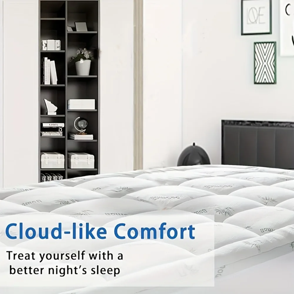 Thickened Cool Bamboo Fiber Mattress,1200GSM Quilted Adhesive Fiber Cooling Pad, Anti-slip Deep Pocket Design, Comfortable Sleep
Thickened Cool Bamboo Fiber Mattress,1200GSM Quilted Adhesive Fiber Cooling Pad, Anti-slip Deep Pocket Design, Comfortable Sleep