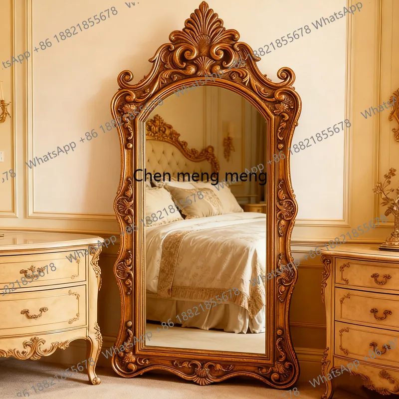 American retro carved full-length mirror French home full body, European wall-to-wall floor, fitting mirror
American retro carved full-length mirror French home full body, European wall-to-wall floor, fitting mirror