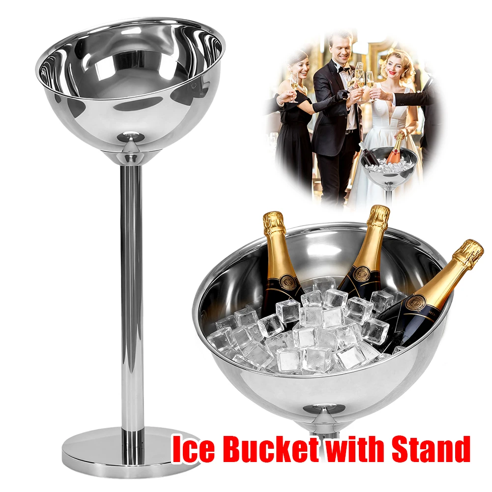 Ice Bucket with Stand Stainless Steel Champagne Ice Bucket Champagne Wine Bucket for KTV Restaurants
Ice Bucket with Stand Stainless Steel Champagne Ice Bucket Champagne Wine Bucket for KTV Restaurants