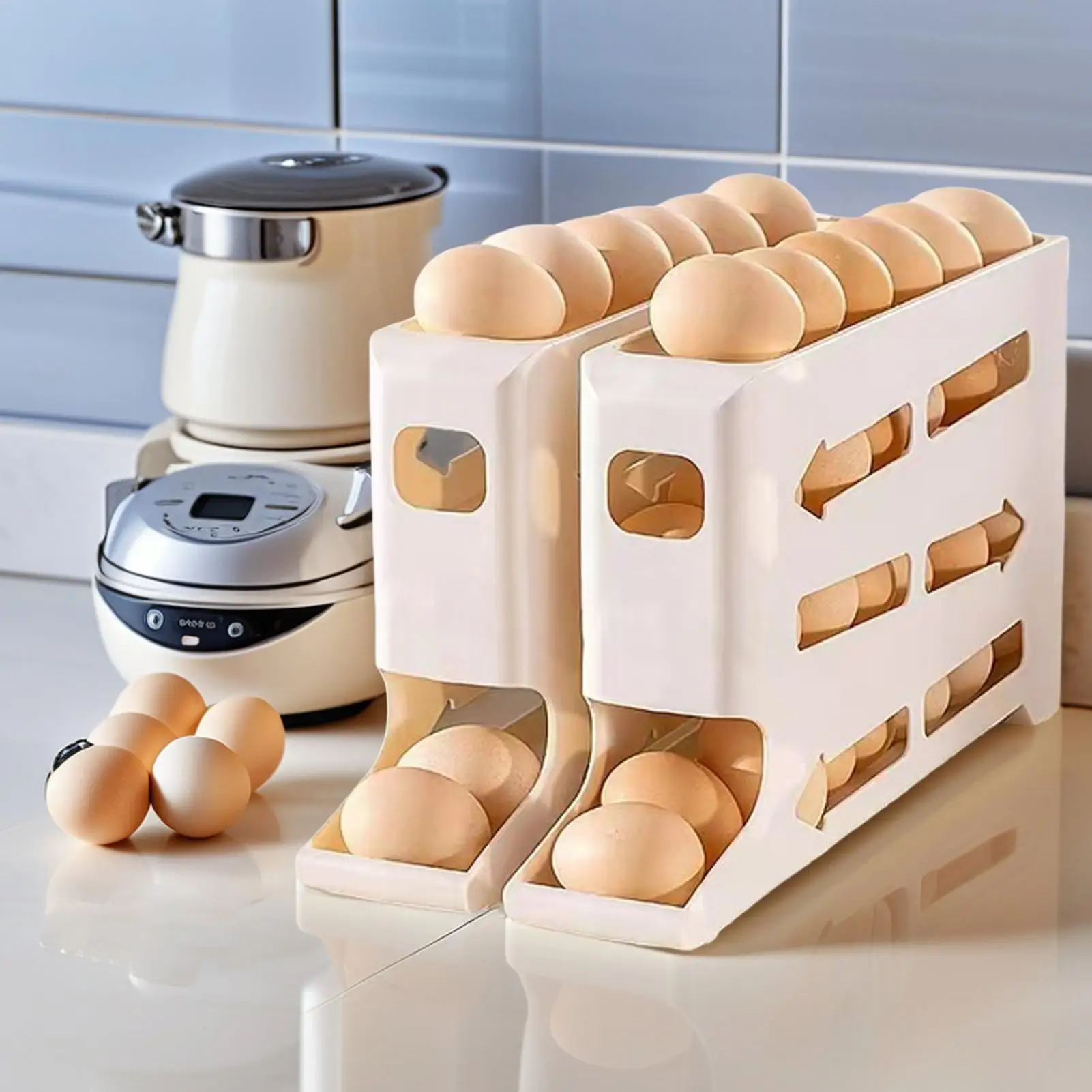 1Pcs Home Refrigerator Egg Storage Box Automatic Rolling Eggs Holder Rack Egg Roller Organizer Kitchen Countertop Egg Shelf
1Pcs Home Refrigerator Egg Storage Box Automatic Rolling Eggs Holder Rack Egg Roller Organizer Kitchen Countertop Egg Shelf