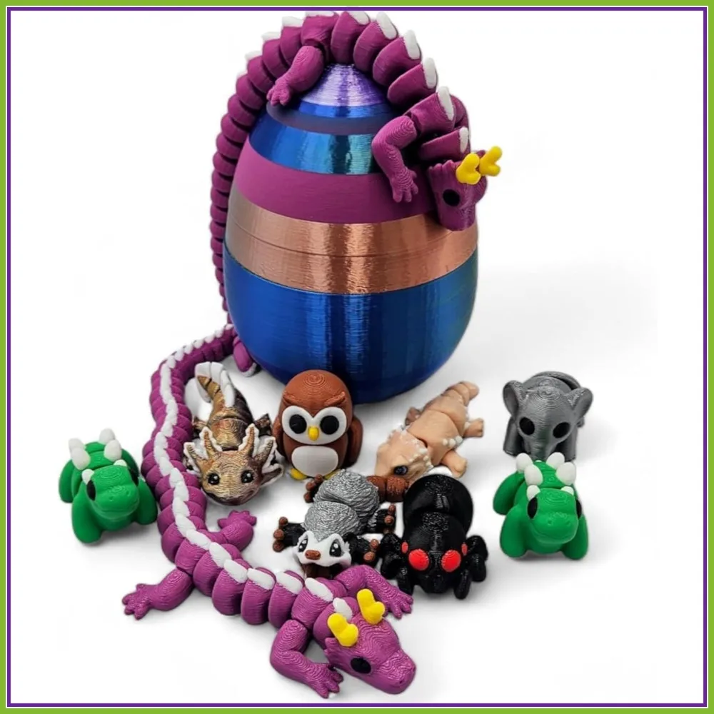 10 Pack Mystery Mini Animal Packs - 3D Printed Articulating Figurines - Unique Fun Designs with Mystery Egg
10 Pack Mystery Mini Animal Packs - 3D Printed Articulating Figurines - Unique Fun Designs with Mystery Egg