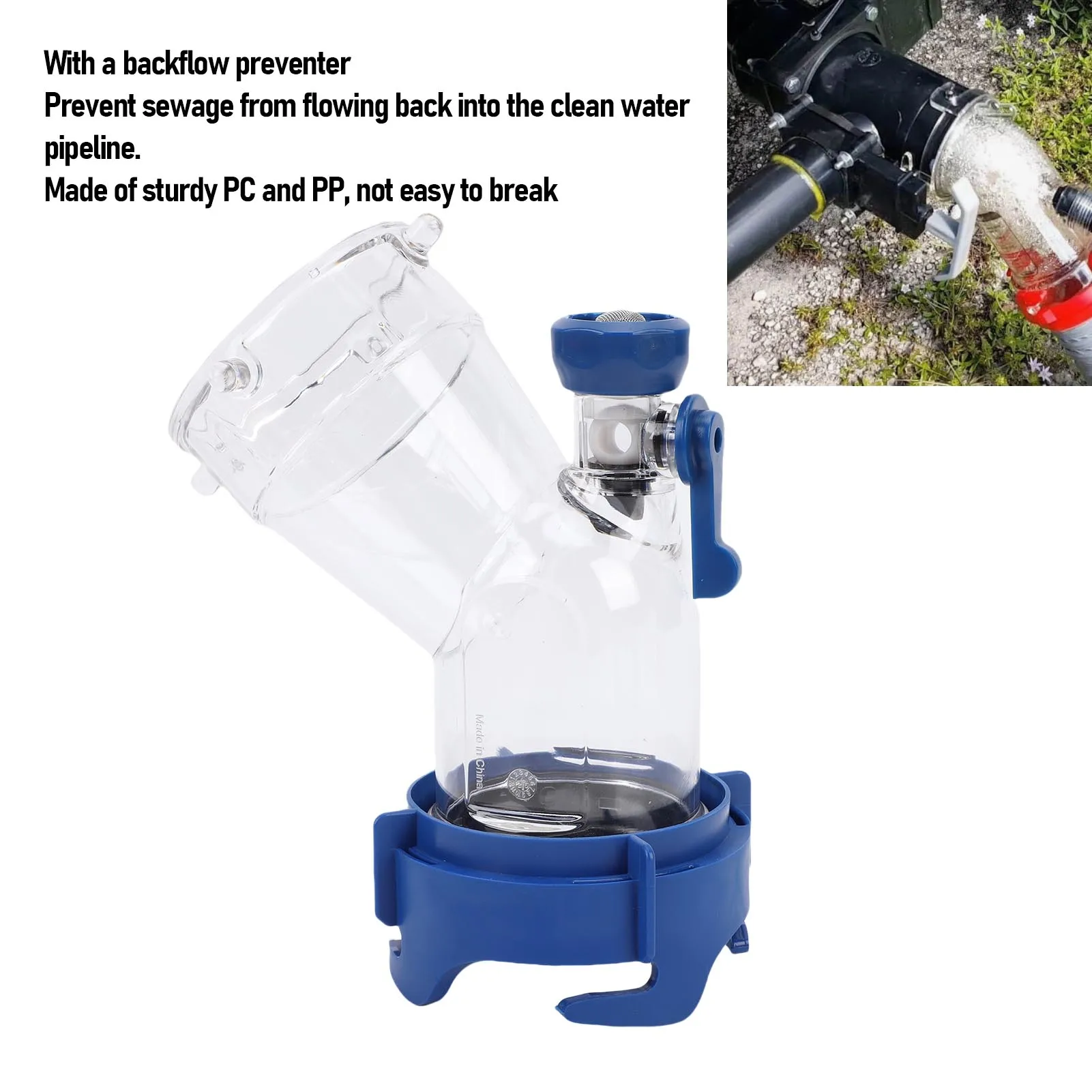 RV Tank Rinser with Backflow Preventer Transparent Window 45 Degree Waste Tank Flush Valve Attachment for RV Trailers
RV Tank Rinser with Backflow Preventer Transparent Window 45 Degree Waste Tank Flush Valve Attachment for RV Trailers