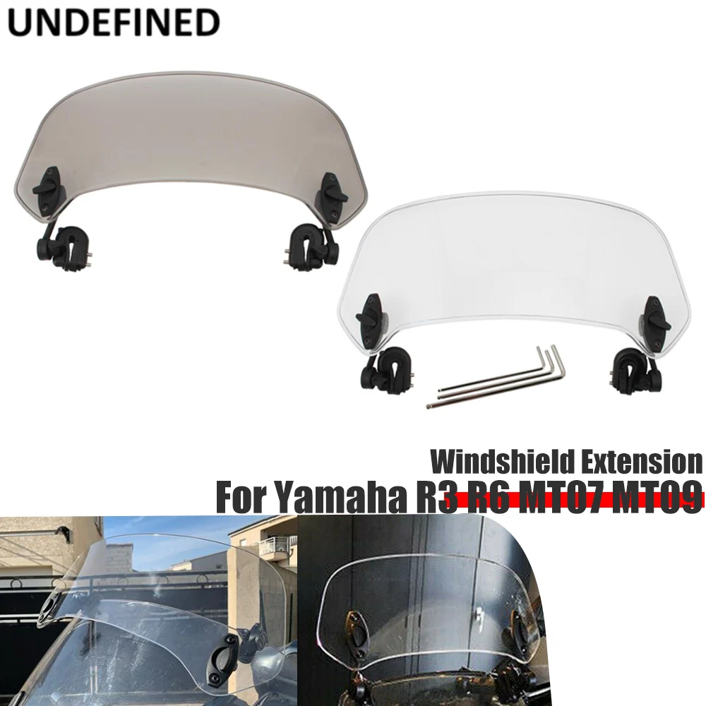 For Yamaha R3 R6 MT07 MT09 FZ1 FJ09 Windshield Windscreen Spoiler Extension Adjustable Clip On Air Deflectors 36cm Motorcycle
For Yamaha R3 R6 MT07 MT09 FZ1 FJ09 Windshield Windscreen Spoiler Extension Adjustable Clip On Air Deflectors 36cm Motorcycle