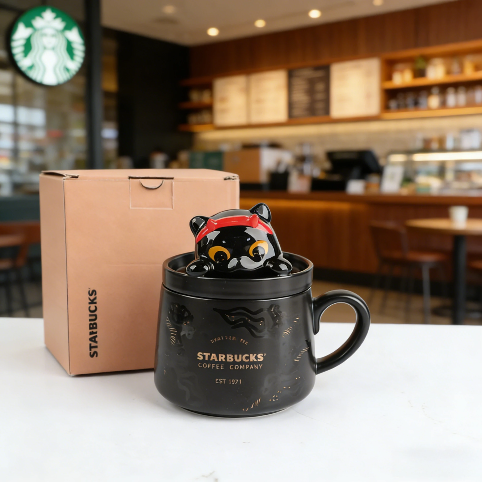 Starbucks Black Ceramic Devil Cat Mug Halloween Limited Gold City Pattern 355ml Stylish Drinkware
Starbucks Black Ceramic Devil Cat Mug Halloween Limited Gold City Pattern 355ml Stylish Drinkware