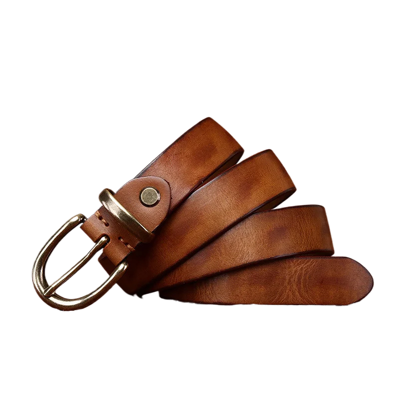 2.7cm wide vintage distressed pleated belt women's genuine leather pin buckle top layer cowhide casual jeans belt 
2.7cm wide vintage distressed pleated belt women's genuine leather pin buckle top layer cowhide casual jeans belt