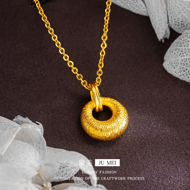 Роскошное женское ожерелье из чистого золота 24 карата 9999, матовое маленькое золото с подвеской Туо, винтажное ожерелье в этническом стиле 
Роскошное женское ожерелье из чистого золота 24 карата 9999, матовое маленькое золото с подвеской Туо, винтажное ожерелье в этническом стиле