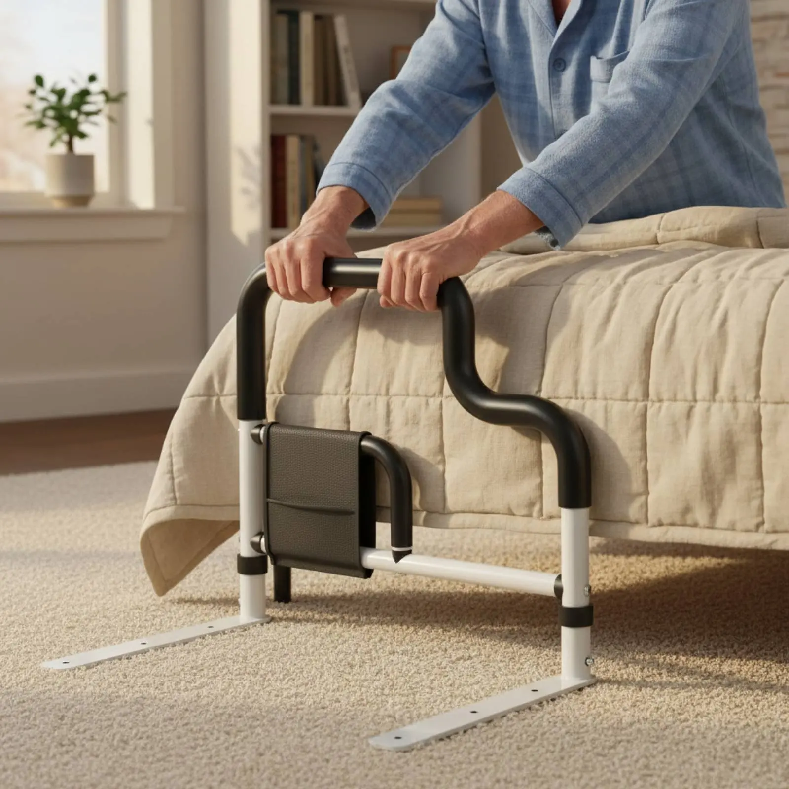 Stand Assist Bed Rail Installation-No-Tools Adjustable Bed Safety Handle Bedside Assist Rail Sturdy-Duty Construction
Stand Assist Bed Rail Installation-No-Tools Adjustable Bed Safety Handle Bedside Assist Rail Sturdy-Duty Construction