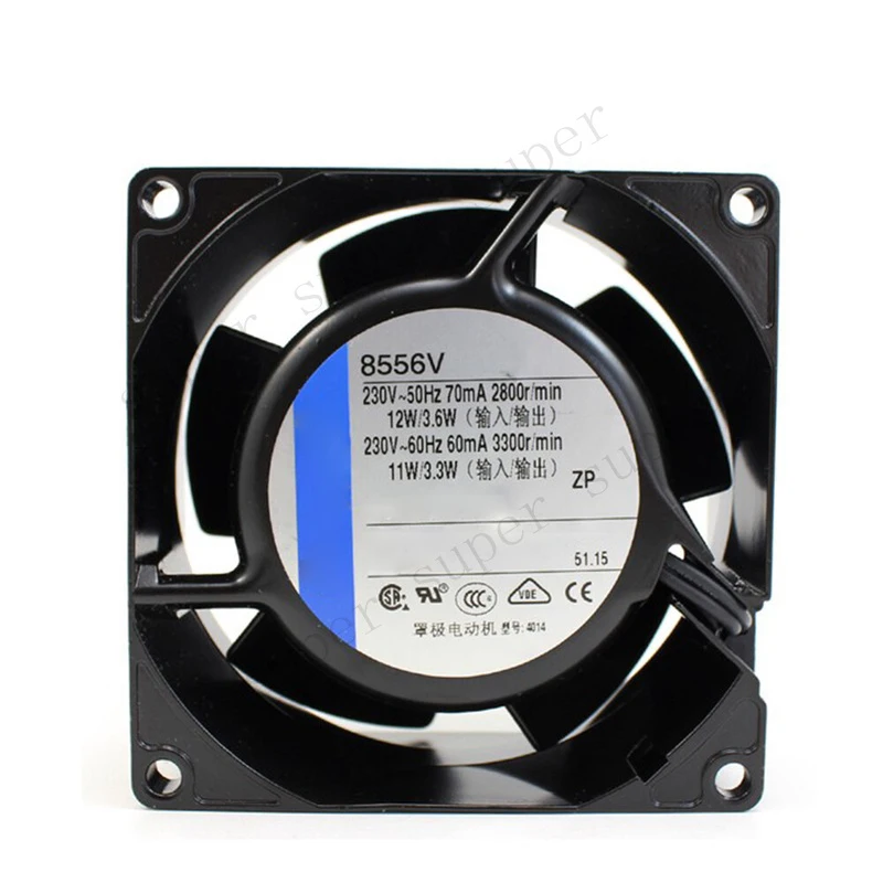 S+ 8556V 80*80*38mm Cooling Fan 230VAC 70/60mA
S+ 8556V 80*80*38mm Cooling Fan 230VAC 70/60mA